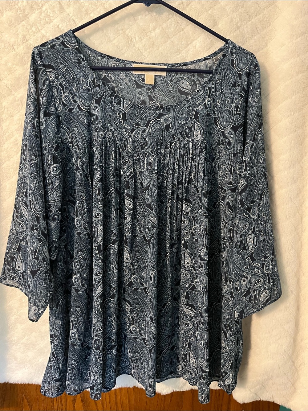 Michael Kors Navy Paisley Scoop-Neck Tunic